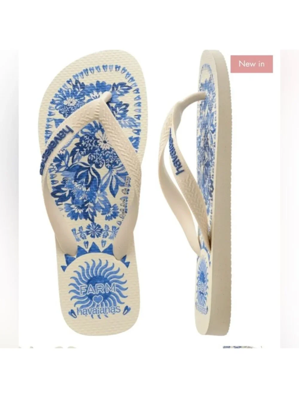 NWT Size 9/10 - Havaianas X Farm Rio Flora Tapestry Flip Flops - Picture 1 of 16